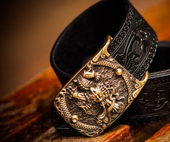 Handmade Genuine Leather Mens Belt Custom Cool Leather Men Black Belt for Men