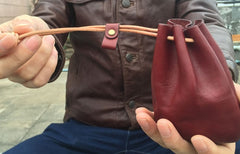Handmade Leather Mens Women Key Cool Change Wallet Coin Pouch for Men