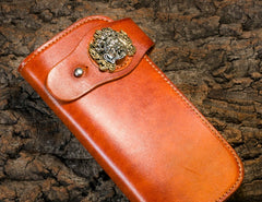 Handmade Long Wallet Mens Cool Leather Chain Wallet Biker Trucker Wallet with Chain