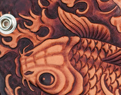 Handmade Leather Carp Mens Chain Biker Wallet Cool Leather Wallet With Chain Wallets for Men