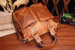 Leather Mens Vintage Briefcase Business Briefcase Work Briefcase For Men - iwalletsmen