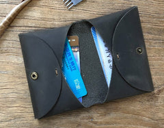 Leather Men Card Holder Wallet Change Bifold Small Wallet for Men - iwalletsmen