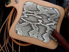 Handmade Leather Biker Wallet Mens Cool Chain Wallet Trucker Wallet with Chain