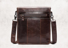 Cool Coffee Small Square Leather Mens Side Bag Messenger Bag Shoulder Bag for Men - iwalletsmen