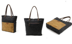 Mens Waxed Canvas Tote Bag Canvas Shopper Bag Canvas Shoulder Bag for Men - iwalletsmen
