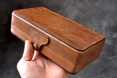 Handmade Leather Mens Box Wallet Wristlet Clutch Wallet Cigarette Box for Men - iwalletsmen