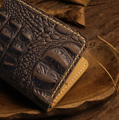 Handmade Leather Floral Mens Cool Slim Leather Wallet Men billfold Wallets Bifold for Men