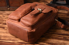Genuine Leather Mens Cool Shoulder Bag Messenger Bag Chest Bag Bike Bag Cycling Bag for men