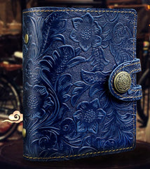 Handmade Leather Floral Mens Cool billfold Wallet Card Holder Small Card Slim Wallets for Men