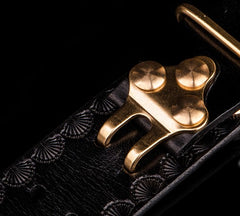 Handmade Genuine Leather Mens Belt Custom Cool Leather Men Black Belt for Men