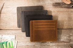 Leather Mens Slim Cards Holder Front Pocket Wallets Card Wallet for Men - iwalletsmen