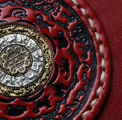 Handmade Leather Mens Chain Biker Wallet Cool Leather Wallet Long Phone Wallets for Men