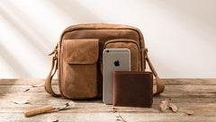 Cool Leather Mens Messenger Bags Small Shoulder Bags  for Men - iwalletsmen
