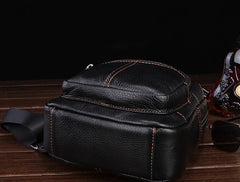 Cool Leather Mens Sling Bag Sling Shoulder Bags Sling Backpack Chest Bag for men - iwalletsmen