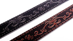 Handmade Genuine Leather Punk Rock Floral Mens Cool Men Biker Trucker Leather Belt