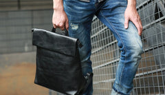 Cool Black Mens Leather Backpack Travel Backpacks Laptop Backpack for men - iwalletsmen