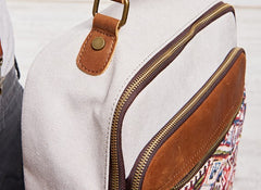 Vintage Canvas Gray Mens Backpack Canvas Travel Bag Canvas School Bag for Men - iwalletsmen