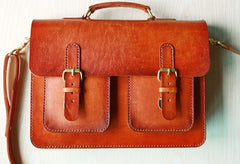 Cool Handmade Leather Mens Messenger Bag Briefcase School Bag for men - iwalletsmen