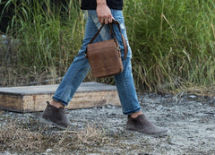 Cool Leather Small Mens Messenger Bags Shoulder Bags for Men - iwalletsmen