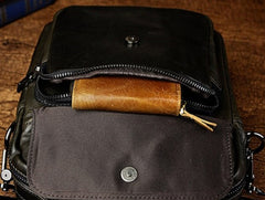 Small Leather Mens SIDE BAGs COURIER BAG Messenger Bag Shoulder Bag for Men - iwalletsmen