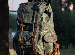 Cool Mens Waxed Large Canvas Backpack Travel Canvas Backpack for Men - iwalletsmen