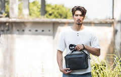 Black Leather Mens Briefcase Work Bag Laptop Bag Business Bag for Men - iwalletsmen