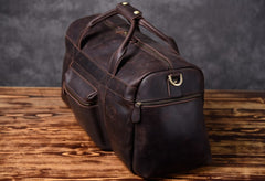 Genuine Leather Mens Cool Weekender Bag Travel Bag Duffle Bags Overnight Bag Holdall Bag for men