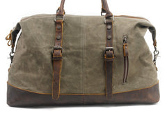 Mens Waxed Large Canvas Weekender Bag Canvas Travel Bag Canvas Overnight Bag for Men - iwalletsmen
