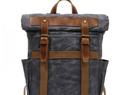 Waxed Canvas Mens Travel Backpack Canvas School Backpack Laptop Backpack for Men - iwalletsmen