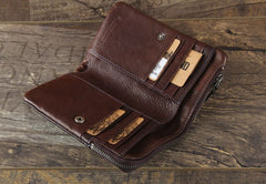 Handmade Genuine Leather Mens Cool Slim Leather Wallet Men Small Wallets Bifold for Men