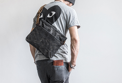 Canvas Mens Cool Small Messenger Bag iPad Bag Chest Bag Bike Bag Cycling Bag for men