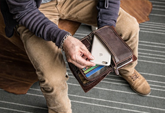 Handmade Leather Mens Cool Long Leather Wallet Bifold Bulky Clutch Wallet for Men - iwalletsmen