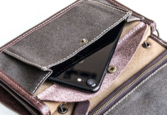 Handmade Leather Mens Cool Long Leather Wallet Bifold Bulky Clutch Wallet for Men - iwalletsmen