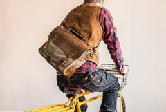 Canvas Mens Cool Messenger Bag iPad Bag Chest Bag Bike Bag Cycling Bag for men