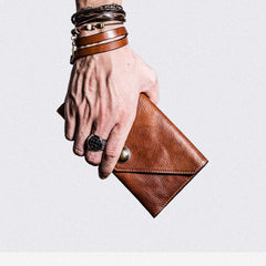 Handmade Mens Cool Leather Chain Wallet Biker Trucker Wallet with Chain for Men - iwalletsmen
