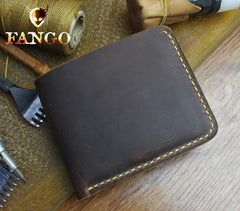 Handmade Leather Mens Cool Slim Leather Wallet Men billfold Wallets Bifold for Men
