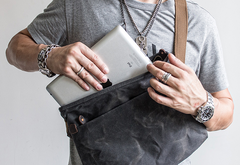 Canvas Mens Cool Small Messenger Bag iPad Bag Chest Bag Bike Bag Cycling Bag for men - iwalletsmen