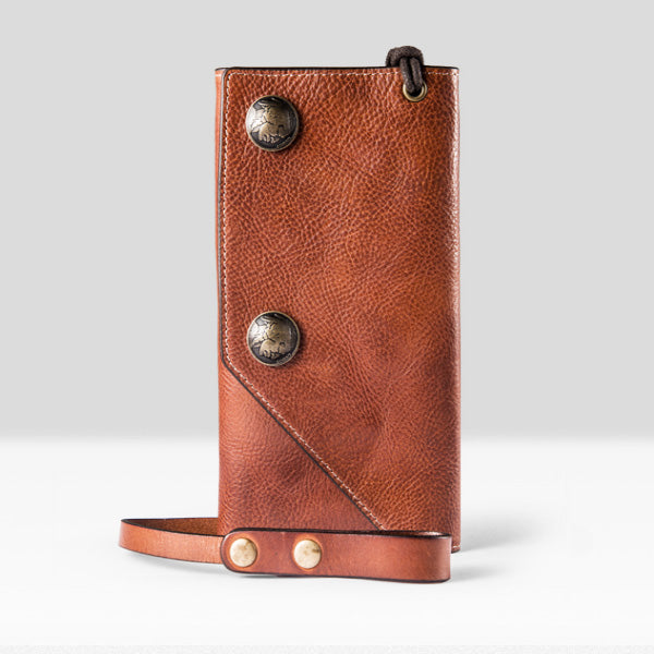 Handmade Mens Cool Leather Chain Wallet Biker Trucker Wallet with Chain for Men - iwalletsmen