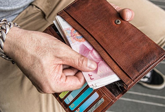 Handmade Leather Mens Cool Long Leather Wallet Bifold Clutch Wallet for Men - iwalletsmen