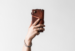 Handmade Mens Cool Leather Chain Wallet Biker Trucker Wallet with Chain for Men - iwalletsmen