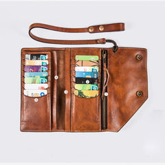Handmade Mens Cool Leather Chain Wallet Biker Trucker Wallet with Chain for Men - iwalletsmen