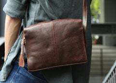 Cool Leather Mens Small Messenger Bag Shoulder Bag for men - iwalletsmen