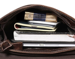 Cool Coffee Small Square Leather Mens Side Bag Messenger Bag Shoulder Bag for Men - iwalletsmen