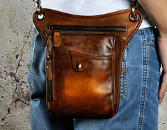 Cool Leather Biker Drop Leg Bag Mens Belt Pouch Waist Bag Shoulder Bag for Men - iwalletsmen