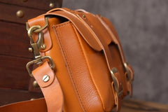 Handmade Leather Mens Cool Shoulder Bag Messenger Bag Chest Bag Bike Bag Cycling Bag for men