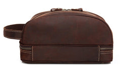 Cool Leather Mens Zipper Wristlet Bag Vintage Clutch Zipper Bag for Men - iwalletsmen