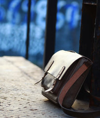 Handmade Vintage Leather Mens Messenger Bags Coffee Shoulder Bags for Men - iwalletsmen