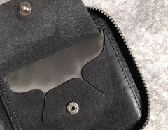 Genuine Leather Mens Cool billfold Leather Wallet Men Small Wallets Bifold for Men