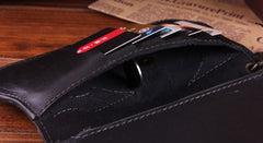 Handmade Genuine Leather Mens Cool Biker Chain Wallet Long Leather Wallet Clutch Wristlet Wallet for Men