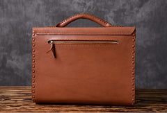 Handmade Leather Mens Cool Messenger Bag Briefcase Work Bag Business Bag for men
